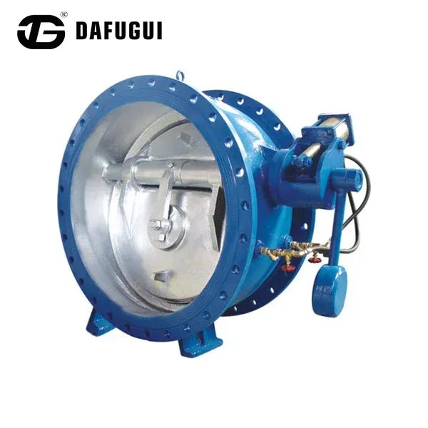 Vlinderbufferterugslagklep met hydraulische dempingscilinder